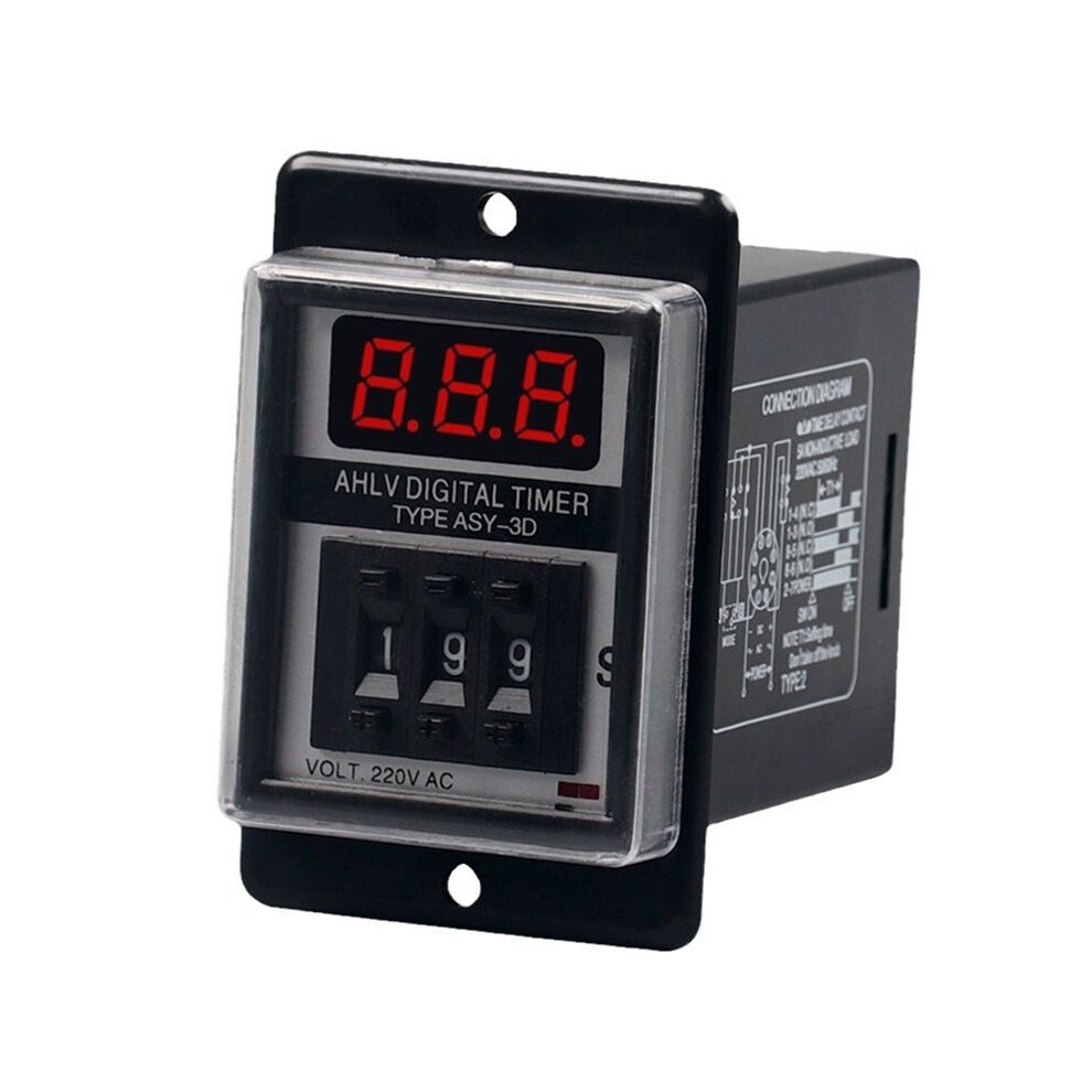 Asy-3D Delay Timer Time Relay 8Pin Ac220v Digits Display Programmable Timer Delay Relay Timer 999S 4712937839573