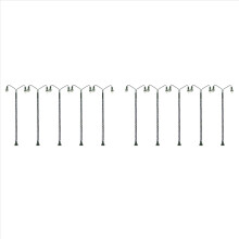 Conjunto de 10 luminárias de treliça para maquete ferroviária em escala HO 1:87, com LEDs para iluminação pública, decoração e artesanato.
