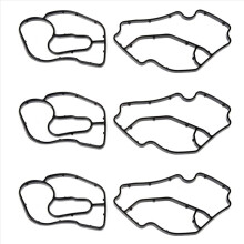 Conjunto de 6 juntas de borracha preta para carcaça do filtro de óleo, compatíveis com ML320, ML350, R320 e Sprinter (6421840080, 6421801410)