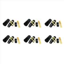 Embouchures de saxophone soprano en plastique (6 pièces) avec boucle et capuchon métallique, tampons et patchs noirs