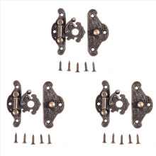 3x antieke retro vintage decoratieve grendel houten sieradendoos hasp pad borstslot maat: extra klein