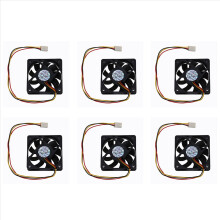 6X CPU-ventilator radiatorventilator 60 x 60 mm kastcomputer - zwart
