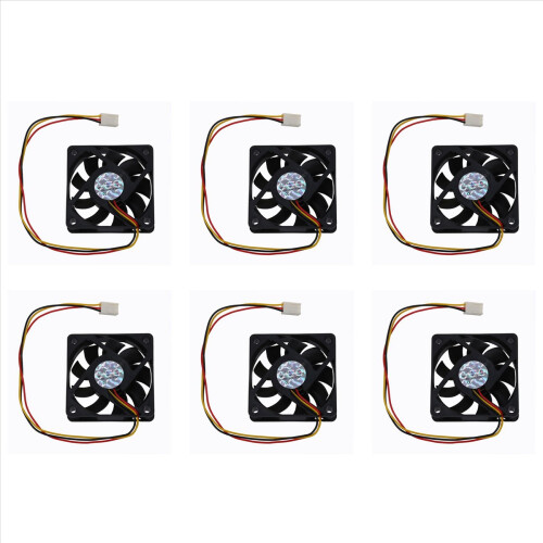 6X Ανεμιστήρας καλοριφέρ CPU 60 X 60 mm Υπολογιστής σε κουτί - Μαύρο