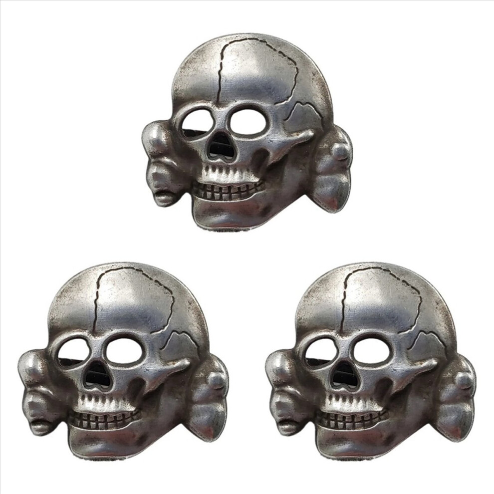 3X Skull Badge Brooch Pin Medal Emblem High Quality Metal Medal Album Gifts