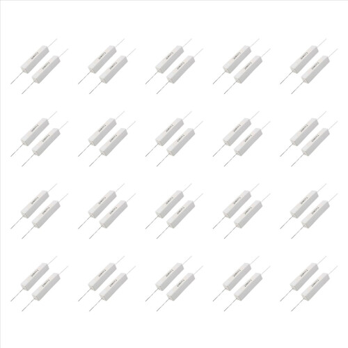 40 Pcs Wire Wound Ceramic Cement Resistor 8 Ohm 20W 5%