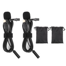 Microfone de lapela profissional, condensador omnidirecional para gravação de voz nítida, operação mãos-livres para vloggers e entrevistadores.