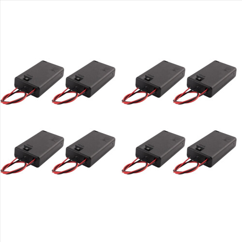 8 Pcs 3 X AAA 4.5V Battery Holder Case Box Wired ON/OFF Switch W Cover