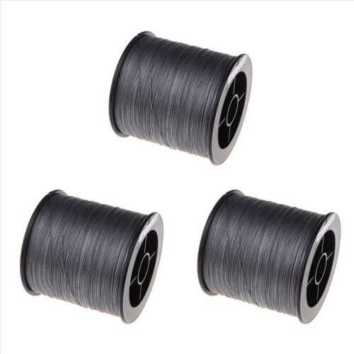 3X 500 M 30 LB 0.26mm Πετονιά Ψαρέματος με Πλεγμένη Ισχύ PE, 4 Κλωστές, Γκρι