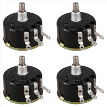 4X WX050 10K Ohm 5W 6mm ronde as roterende draadgewonden potentiometer zwart + zilver