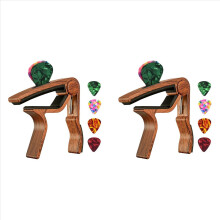 2x Gitaarcapo met plectrumhouder en 8 plectrums voor akoestisch-elektrische gitaar, ukelele, mandoline en banjo