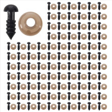 Rondelle di sicurezza per occhi in plastica nera da 500 pezzi da 6 mm per occhi di peluche, marionette, bambole artigianali