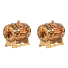 2X Oak , 1.5 L / 3 L Oak Storage Built-in Foil Liner to Store Your Own Whiskey, Beer, Wine,,,C