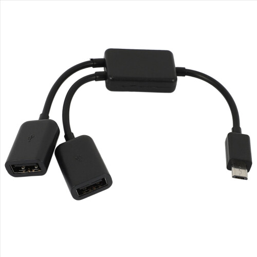 3x Micro-USB-Hostkabel, Micro-USB-Stecker auf 2x Typ-A-Dual-USB-Buchse OTG-Adapter-Konverter-Hub für Android-Tablet-PC 1