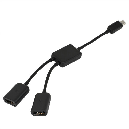 3x Micro-USB-Hostkabel, Micro-USB-Stecker auf 2x Typ-A-Dual-USB-Buchse OTG-Adapter-Konverter-Hub für Android-Tablet-PC 2
