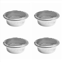 Conjunto de 4 grelhas de ventilação de 6 polegadas com tela mosquiteira integrada - Aço inoxidável 304