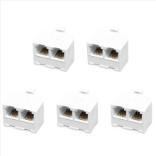 5X 2-weg 6P4C RJ11 modulaire telefoon-wandadapter en splitter voor vaste telefoon