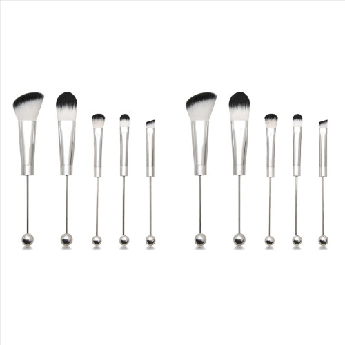 2x Perlen-Make-up-Pinsel, Silikonperlen, DIY-Make-up-Kosmetikpinsel-Set, Perlenpinsel-Set zum Selbermachen