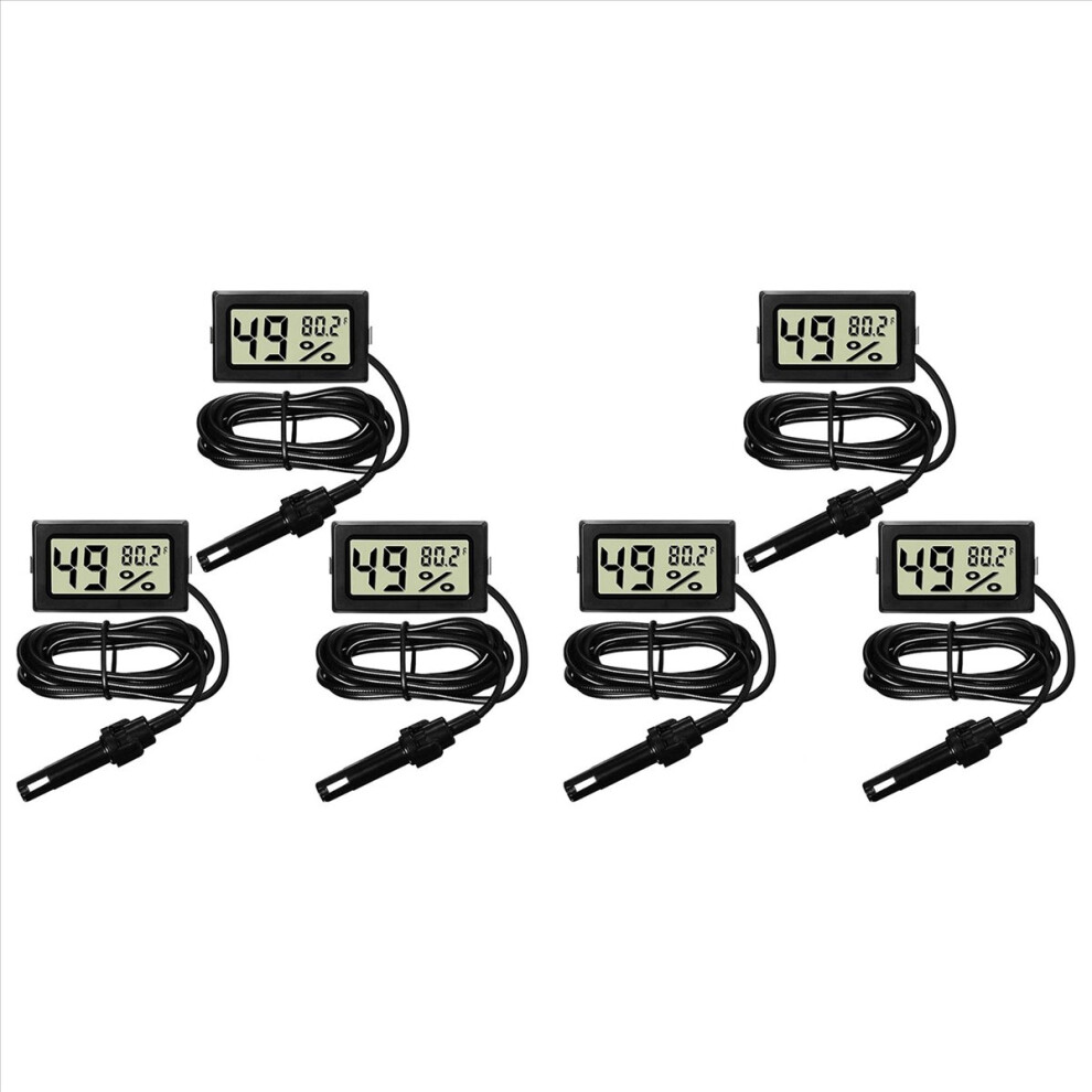 6X Digital Thermometer Hygrometer With Probe Indoor Temperature Humidity Meter Hygrometer Gauge 4853316776383