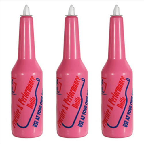 3X Flair Bartender Bartending Practice Bar Pub Bottle Wine Cocktail Shaker - Pink