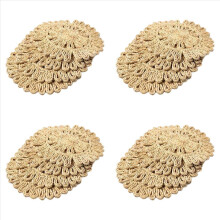 16X Round Woven Placemat for Dining Table,Natural Braided Rattan Tablemat Hollow Wicker Plates