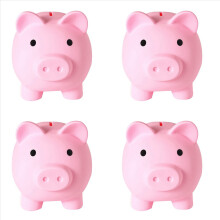 Cofrinho Grande 4X, Cofrinho de Plástico Inquebrável, Cofrinho para Moedas para Meninas e Crianças, Presente Prático para Aniversário (Rosa)