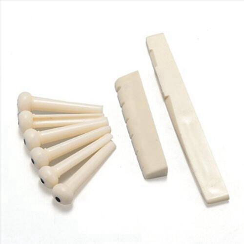 30 ακίδες γέφυρας + σέλα + σέλα γέφυρας Bone / Bone ακουστική κιθάρα λευκή 1