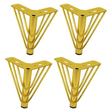4Pcs Triangle Metal Furniture Legs for Sofa Table Cabinet, Heavy Duty with NonSlip Pads