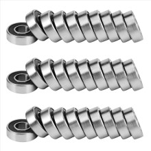 698 - Cuscinetto a sfere a gola profonda con doppia tenuta, 8 mm x 19 mm x 6 mm, cuscinetti in acciaio al carbonio (confezione da 30)