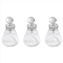 3x lege nagellakpompdispenser van glas met drukknop