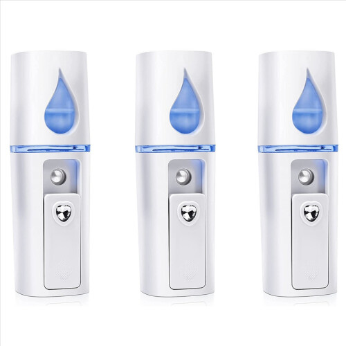 3X Φορητές επεκτάσεις βλεφαρίδων Nano Mister Mini Steamer Atomization με καθρέφτη λευκό
