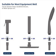 6X Waterstroomregelklep, instelbare waterdrukregelaar van messing voor handdouchekop