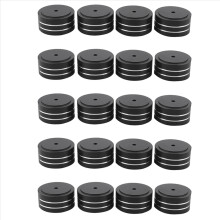Conjunto de 20 pés de alumínio para isolamento de alto-falantes de amplificador Hi-Fi, 40x20mm (preto)