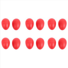6 paia di maracas musicali a percussione in plastica a forma di uovo, rosse
