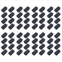 64 tapas ciegas rectangulares de plástico negro (20 mm x 40 mm)