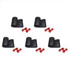 Conjunto de 5 capas universais trançadas em couro PU para volante de carro, que cobrem toda a articulação única de 38 cm.