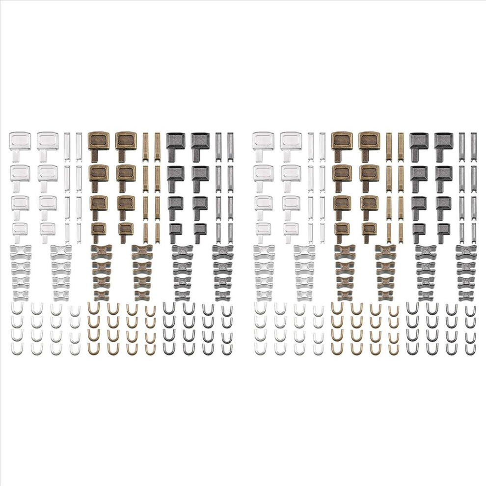 240 Pieces Metal Zipper Head Slider,4 Sizes Zipper Bottom Sliders Retainer Insertion Pin,Zipper Stopper Repair Tool Kit 4853316785989
