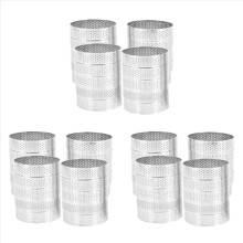 Conjunto de 60 aros circulares perfurados para tortas, quiches, bolos e mousses, com 8 cm de diâmetro.