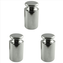 3x kalibratiegewicht voor digitale weegschaal, koolstofstaal, chromen afwerking, 1000 g (1 kg WGT)