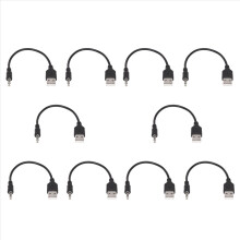 10x 3,5-mm-Klinkenstecker (AUX-Audio) auf USB 2.0-Stecker (Ladekabel) Adapterkabel für Auto-MP3-Player