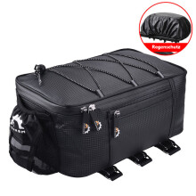 Pannier Bag for Bike Rack, Waterproof Expandable Cycling Storage with Rain Cover and Adjustable Shoulder Strap, Wear Resistant Commuter Bag for Daily