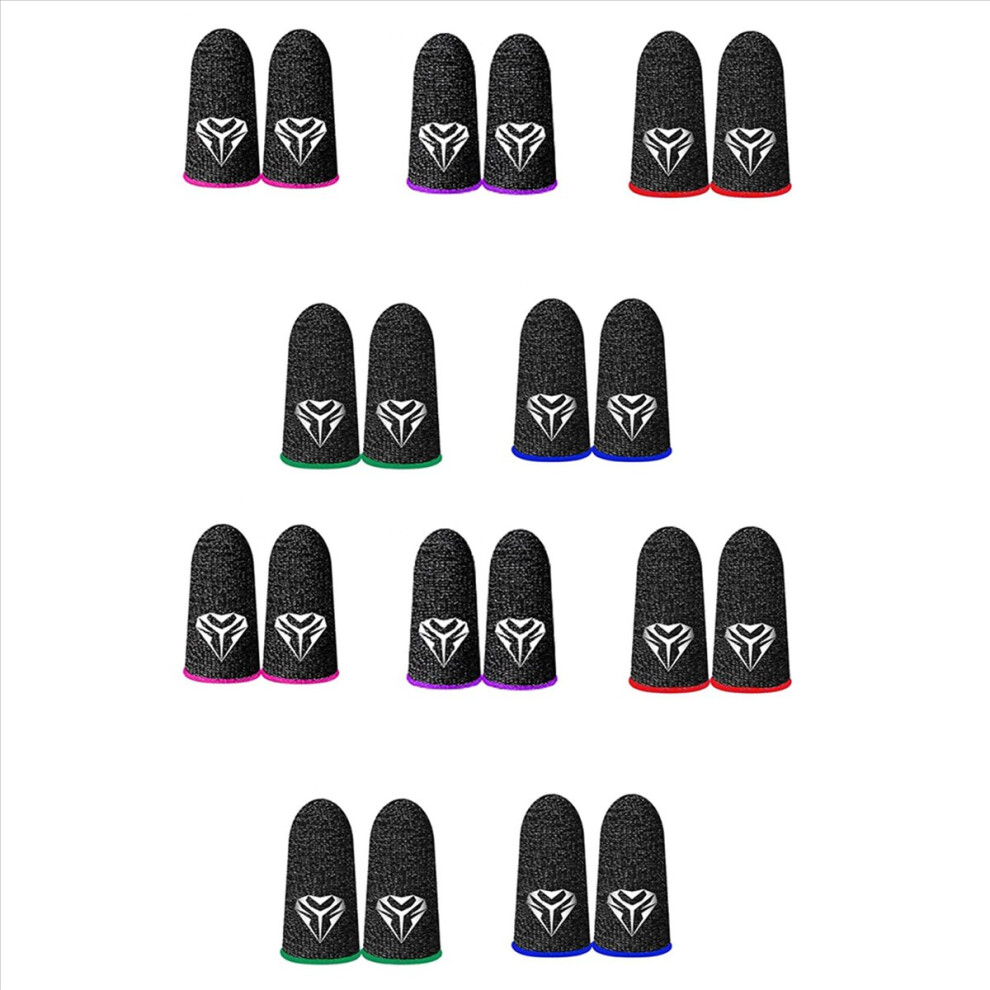 20Pcs Gaming Finger Superconducting Electric Fibre 28 Knitted Sleeve Breathable Fingertips For Mobile Games 4853316779483