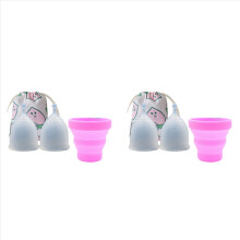 8Pcs/Set Menstrual Cup for Feminine Hygiene Medicals Silicone Cup Reusable Lady Cup L Transparent