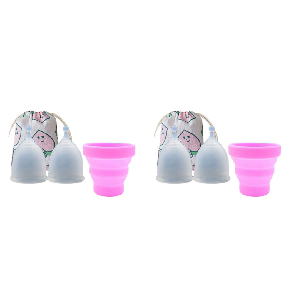 8Pcs/Set Menstrual Cup for Feminine Hygiene Medicals Silicone Cup Reusable Lady Cup L Transparent