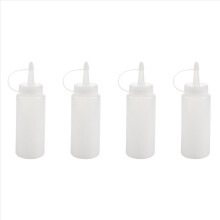4x plastic knijpfles kruidendispenser ketchup mosterdsaus helder wit 6oz