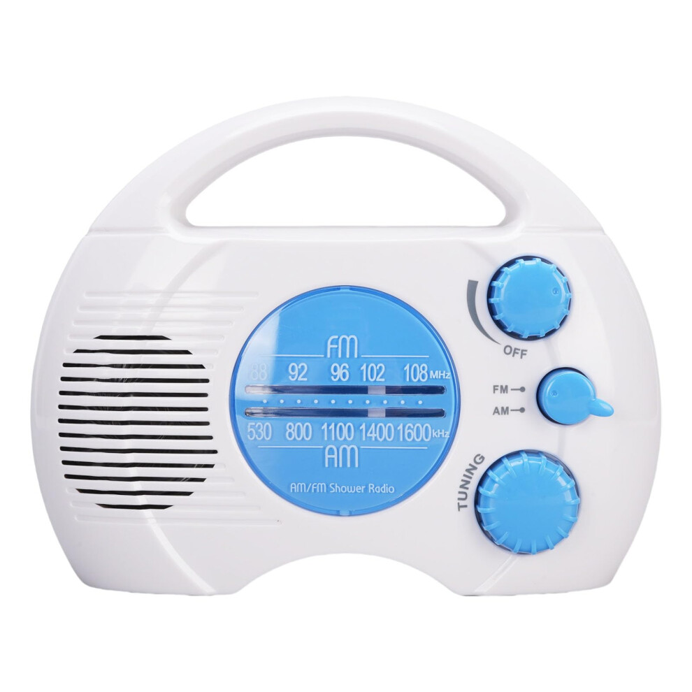 Waterproof Shower Radio Am Fm With Builtin Speaker, Battery Operated For Bathroom And Outdoor 9001264101480