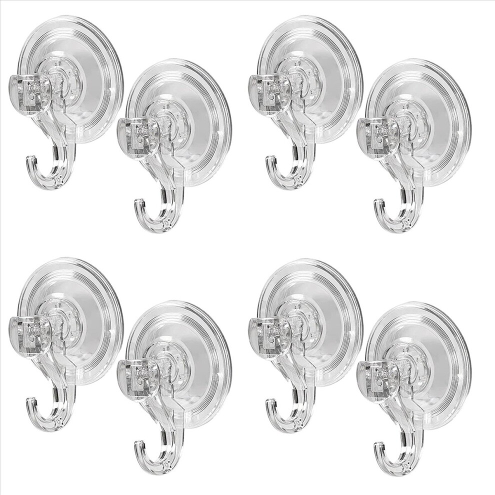8X Large Transparent Reusable Heavy Duty Vacuum Suction Cup Hook 4853316702443