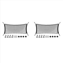 2X Rear Cargo Net, 35-48 Inch Envelope Style Cargo Trunk Net Storage Organizer Elastic Adjustable for Cars SUV