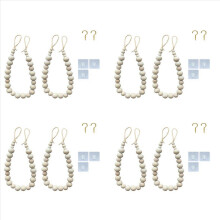 8pcs Curtain Tie Backs, Natural Wood Drape Tiebacks, Window Treatment, Farmhouse Garland, Boho Decor Accessories