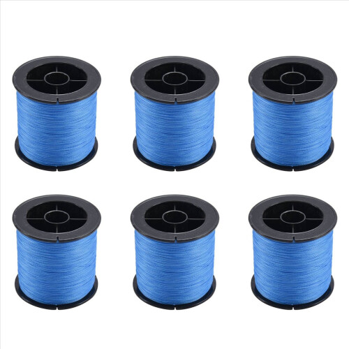 6X 500 M 30 LB 0.26mm Πετονιά Ψαρέματος με Πλεγμένη Πλεξούδα PE 4 Κλωστές Μπλε