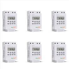 6X TM616W-2 30A 220V Electronic Weekly Programmable Digital Time Switch Relay Timer Control Timer Din Rail Moun